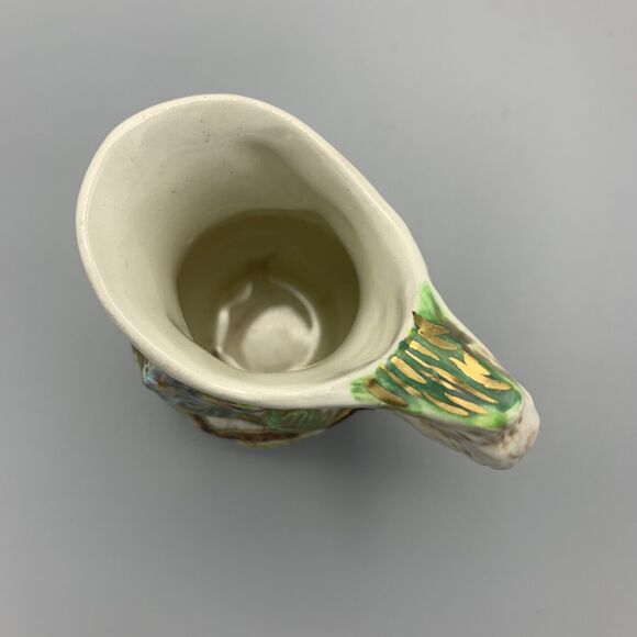 Vintage Individual Mini Creamer with Birds Gold Gilt Handpainted HC 1967 3" Tall - Picture 7 of 8